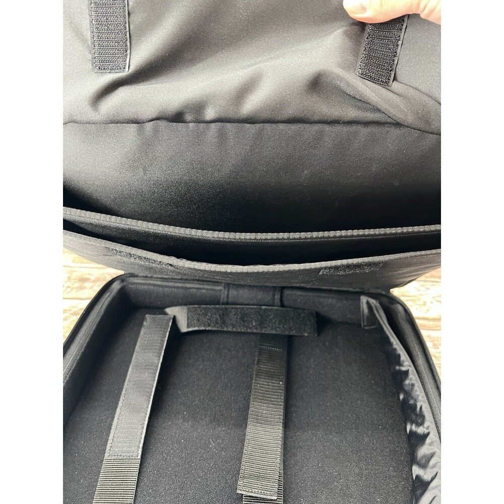 Dell Classic 15" Laptop Briefcase Canvas Black Heavy Duty Pockets Zippers - Picture 5 of 6